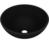 vidaXL Lavabo de Lujo Redondo Cerámica Mate Tocador Montado Encima Color matte light blue,  matte dark blue,  matte white y mas