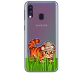 Tumundosmartphone Funda Gel Transparente Samsung Galaxy A40 Diseño Tigre Personalizado