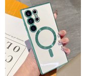 Fashion Plating For Magsafe Magnetic Phone Cases For Samsung Galaxy S24 S22 S23 Ultra Plus Wireless Charging Soft Silicone Cover