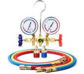 New Air Conditioning Pressure Gauge with Hose and Hook 3 Way AC Diagnostic Manifold Gauge Set for Freon For R12 R22 R404A R134a