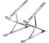 Soporte para computadora portátil para escritorio, 9 x 7 niveles ajustables, liviano y portátil para viajes (plateado)
