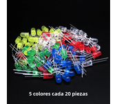 100PCS/LOT 5mm LED Diode F5 Assorted Kit IBUW White Green Red Blue Yellow Orange Pink Purple Warm White DIY Light Emitting Diode