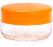 Envase Miniatura  Tapa Naranja | Gran Velada | Ideal para Labiales, Sombras y Perfumes Sólidos | Plástico de Calidad