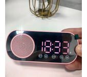 USB Plug-in Mirror Digital Alarm Clock Timer Support TF FM Radio 2 Alarms Wireless Speaker Subwoofer Desktop Music Player
