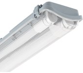 LEDKIA LIGHTING - Pantalla Estanca Slim 150 cm | IP65 Resistente al Agua y Polvo | Para 2 Tubos T8 LED | Conexión Lateral | Clips de Acero Inoxidable, 1500 Mm, Policarbonato