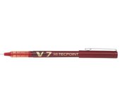 Pilot boligrafo de tinta liquida v7 hi-tecpoint rollerball - punta fina de aguja 0.7mm - trazo 0.5mm - color rojo (12 uds)
