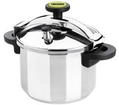 Olla a presión Monix Classica 12L acero inoxidable inducción Olla a presión Monix Classica de 12L fabricada en acero inoxidable 18/10 con triple sistema de seguridad. Compatible con cocinas de inducción, fácil uso y cocina saludable.