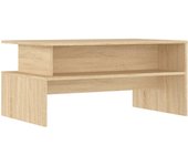 vidaXL Mesa de centro madera de ingeniería 90x55x42,5 cm Blanco, Negro, Roble Sonoma Mesita de Salón o Comedor o Auxiliar Mesa de Café Meuble Salón