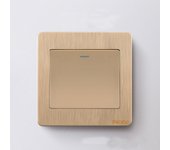 Gold Wall Switches 1/2/3/4 Gang 1Way Button Wall Light Switch Panel On / Off Push Buttons with LED Lamp Home Accessories