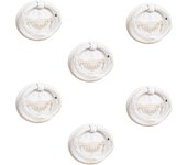6 Un. TIRADOR bronce con pátina blanca para Mueble 49x44x16mm