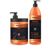 Pack de  Champú y Mascarilla de Botox Therapy + Hyaluronic Complex , Prosalon Professional, Para cabello con porosidad media y alta. Pack Regenerador de la estructura  capilar. Con Ácido Hialurónico, Oligoelementos y Aceite de Tsubaki. Uso Profesional.