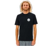 Camiseta de Manga Corta RIP CURL Icons Of Surf para hombre en color negro