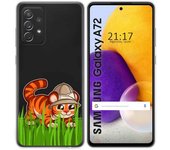 Tumundosmartphone Funda Gel Transparente para Samsung Galaxy A72 diseño Tigre Dibujos