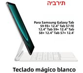 Smart Folio for Samsung Galaxy Tab S9 S8 S7 FE Plus 12.4 for Tab S9 FE+ S9+ S8+ S7+ 12.4" TouchPad Backlight Magic Keyboard Case