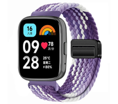 Braided Nylon Solo Loop Strap for Redmi Watch 3 Active Maganetic Buckle Nylon Band for Xiaomi Redmi Watch 3 Lite Weave Wristband