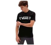 Camiseta de Manga Corta Vans Drop V Check-B para hombre en color negro