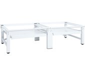 Pedestal doble lavadora secadora con estantes extraíbles blanco