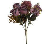 Poenia Arte Floral - Ramo de Rosas Artificial 45cm - Decoración Floral - Realista - 3pcs