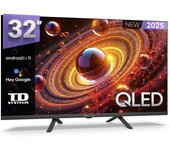 Smart TV 32 pulgadas QLED Hey Google Official Assistant con control por voz. Televisor Android 11 - TD Systems K32DLC20GLQ