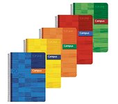 Campus - Cuadernos A4 Cuadrícula Milimetrado, Tapa Polipropileno, 80 Hojas, Pack de 5 Blocs - Alta Calidad