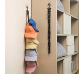 Stainless steel hat rack with 8 clamps - can hold up to 16 baseball caps - non-electric hat storage organization hook rack