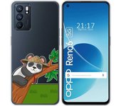 Funda Silicona Transparente para Oppo Reno 6 5G diseño Panda Dibujos