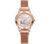 Hello Kitty Diamond Women's Watches Cat Bow Kawaii Pink Ladies Gold Sliver Metal Jewelry Cartoon Magnetic Watch Girls