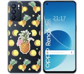 Funda Silicona Transparente para Oppo Reno 6 5G diseño Piña Dibujos