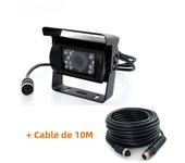 7" LCD Monitor Car Rear View Kit + 4Pin 18 LED CCD Parking Reversing Backup Camera 20m Cable for Bus Truck Motorhome 12V-24V