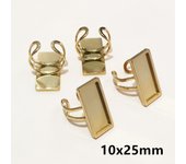 5pcs/Lot Square Rectangle Stainless Steel Thick Adjustable Ring Settings Blank Base Fit 12/20/25mm 18x25mm Cabochon DIY Findings