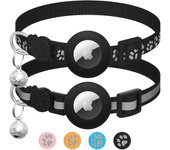 Collar para Gatos, collar GPS para Gatos, soporte reflectante Air Tag, collar para gatitos con cabeza de seguridad anticabstststurto (localizador no incluido)