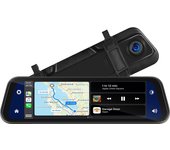 Cámara Coche 4K + Android Auto/CarPlay Wireless | 9.66" Pantalla Táctil Espejo | DVR Dual Visión Nocturna | Monitor Estacionamiento 24H | Asistente Marcha Atrás con Guías | Control Voz | Antiniebla + Grabación Automática