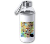 MERCHANDMANIA BIDON DE 420 ML CON FUNDA DE NEOPRENO one piece todos minks luffy tripulación pirata tapon seguridad anime manga shonen