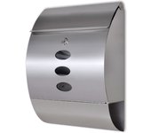 vidaXL Buzón alargado portaperiodicos correos carta de acero inoxidable Dimensiones 31 x 10.5 x 33.5 cm, 30 x 12 x 40 cm, 37.5 x 13 x 31 cm