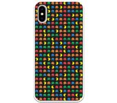 Funda compatible con iPhone X - XS - Patron Comecocos Fondo Negro