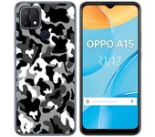 Tumundosmartphone Funda Gel Tpu para Oppo A15 diseño Snow Camuflaje Dibujos