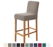 MA Fundas para sillas de Bar de Color sólido, fundas para asientos de taburete de Bar con respaldo corto de Jacquard, fundas para sillas de comedor de tamaño pequeño para banquetes de Hotel，oficina, Hotel, fiesta, sala de estar