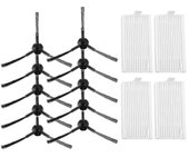 10 cepillos laterales + 4 filtros compatibles con Aries Crumb 2711 2712 2713 2717
