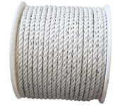 Cordón SEGURA pol. 3 cabos alma trenzada 10 mm. Blanco/azul 100 m.