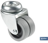 COFAN - Rueda doble de polipropileno con agujero pasante de 12 mm | Diámetro de 50 mm | Para pesos de hasta 70 kg