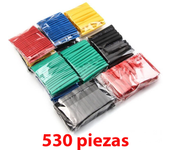 530 PCS SURTIDO TUBO TERMORETRACTIL DE COLORES AISLANTE PARA CABLES 8 MEDIDAS