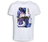 MERCHANDMANIA CAMISETA TACTO ALGODÓN fanart policia tsundere juego anime cotton touch tshirt videojuego pc