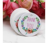 100Pcs Handmade with love /Thank You Flower DIY White Tags Wedding candy Gift Wrapping Paper Hang Paper Tags cookies Supplies