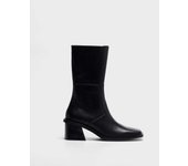 MIM New Paris Botas de caña media para mujer negras en piel 9390398472522