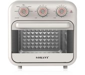 DAM. Horno freidora de aire con 18 litros de capacidad. Panel de control mecánico con 1800W de potencia, modos de cocción preestablecidos y 5 accesorios. 34x32x34cm.