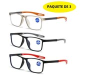 3 Pack New fashionable reading glasses for middle-aged and elderly people, ultra light, anti blue light, presbyopia glasses