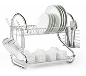 Escurreplatos plegable con bandeja de goteo y soporte escurre platos 2 niveles