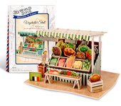 DAM. Puzle 3D WORLD STYLE FRANCIA  Puesto de Verduras tradicional 17x11x11cm.