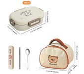 WORTHBUY 800ML Plastic Divided Bento Box Portable Detachable Lunch Box For Office Workers Microwave Heating Food Container