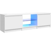 vidaXL Mueble de TV con luces LED 120x30x35,5 cm, Mueble de Salon, Mueble TV, Mueble TV salon, Mesa de TV, Mueble tele